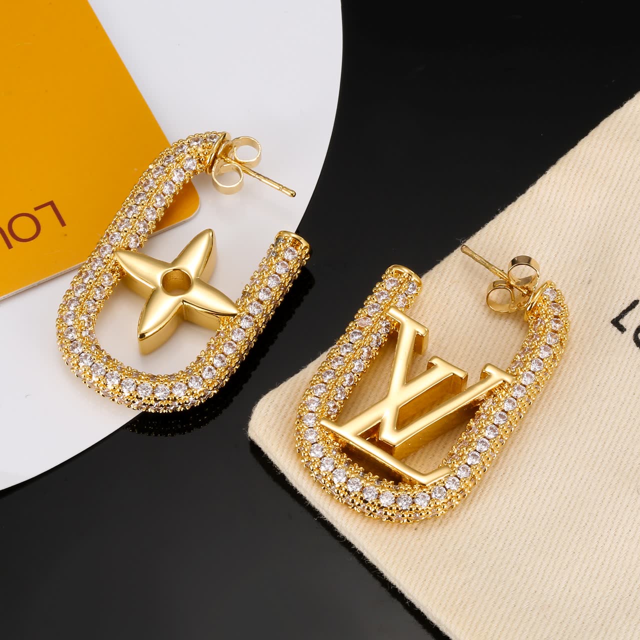 Louis Vuitton Crystal-Embellished Earrings